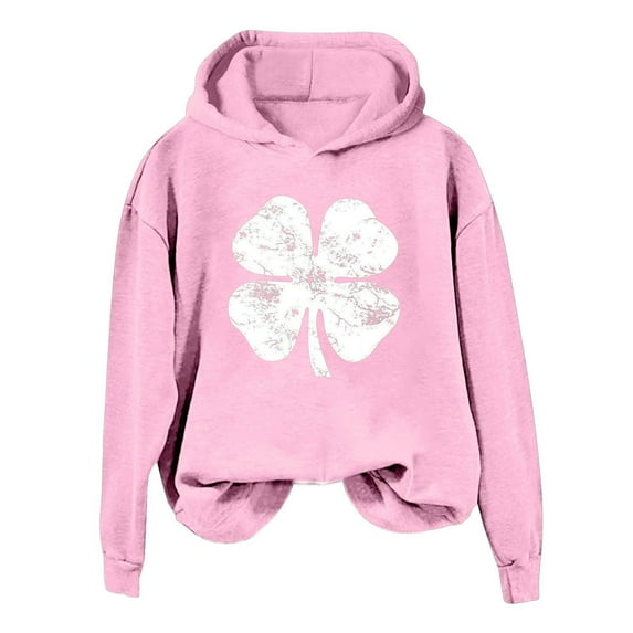 xixinqiwan Women's St. Patrick's Day Hooded Sweatshirts,Women Irish Slainte Hooded Shamrock Green Long Sleeve Shirt Festival Holiday Tops