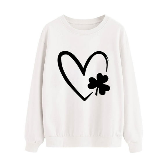 xixinqiwan St Patricks Day Crewneck Sweatshirt,Women Long Sleeve Casual Round Neck Irish Sweatshirt Tops Raglan Sleeve Lucky Leaf Clover Shirt