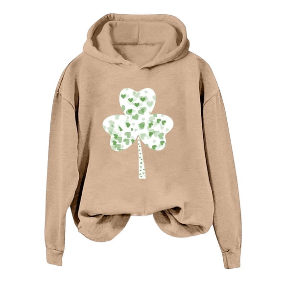 xixinqiwan Women's Plus Size St. Patrick's Day Hoodies,Women Long Sleeve Pullover Hooded Sweatshirt Fleece Sweaters Festival Holiday Tops