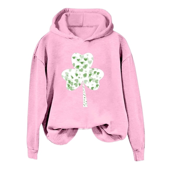 xixinqiwan Women's Plus Size St. Patrick's Day Hoodies,Women Long Sleeve Pullover Hooded Sweatshirt Fleece Sweaters Festival Holiday Tops