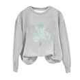 thumbnail image 1 of xixinqiwan Women's St. Patrick's Day Hooded Sweatshirts,Women Shamrock Long Sleeve Irish Festival Holiday Tee Causal Pullover Top Gray 2XL, 1 of 6