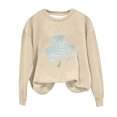 thumbnail image 1 of xixinqiwan Women's St. Patrick's Day Hooded Sweatshirts,Women Shamrock Long Sleeve Irish Festival Holiday Tee Causal Pullover Top Khaki M, 1 of 6