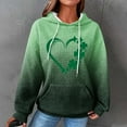 thumbnail image 1 of xixinqiwan Women's St. Patrick's Day Hooded Sweatshirts,Women's Four-Leaf Clover Pullover Sweatshirt Hoodie For Paddys Day Black M, 1 of 6