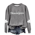 thumbnail image 1 of xixinqiwan Women's St. Patrick's Day Hooded Sweatshirts,Women’s Shamrock Crew Neck Casual Tunic Tops Pullover Loose Comfy Sweatshirts Gray XL, 1 of 6