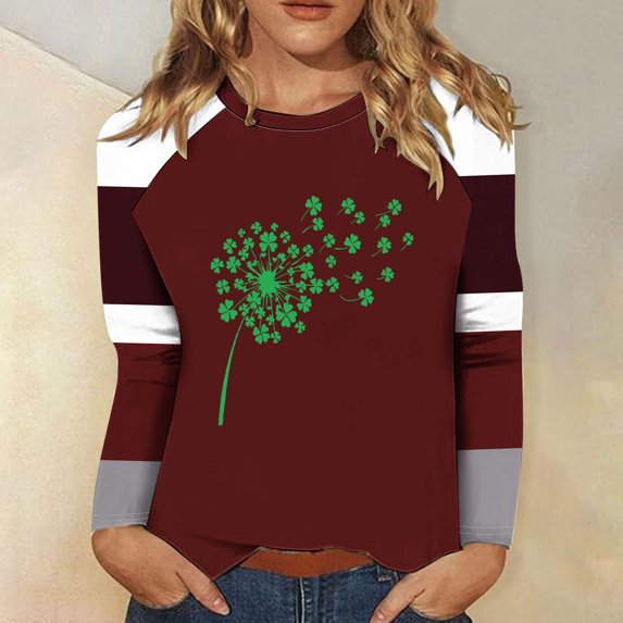 xixinqiwan Womens Lucky Shamrocks Shirt,Womens Funny Shenanigans Clover Graphic Tees Patty's Irish Saint Patricks Day Outfits for Women