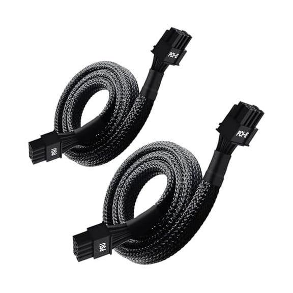 xixishop (2-Pack) 8 Pin PCIe Cable for Seasonic PSUs, PCIe 8 Pin Male to PCIe (6+2) Male Power Adapter Sleeved 25-inch (63cm)