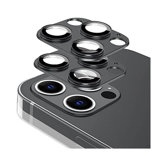 xixishop [2 Pack] Compatible for iPhone 13 Pro / 13 Pro Max Camera Lens Protector Metal Plus Tempered Glass Camera Cover Support LIDAR Scanner, Anti-Explosion for iPhone 13 Pro Max /13 Pro Black