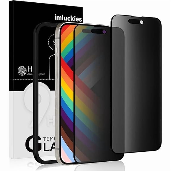 xixishop 2 Pack Matte Privacy Screen Protector for iPhone 15 Pro Max, Anti-Glare & Anti Fingerprint, Dynamic Island Compatible, Anti-Spy Private Tempered Glass Smooth Film, Easy Install Frame 6.7"