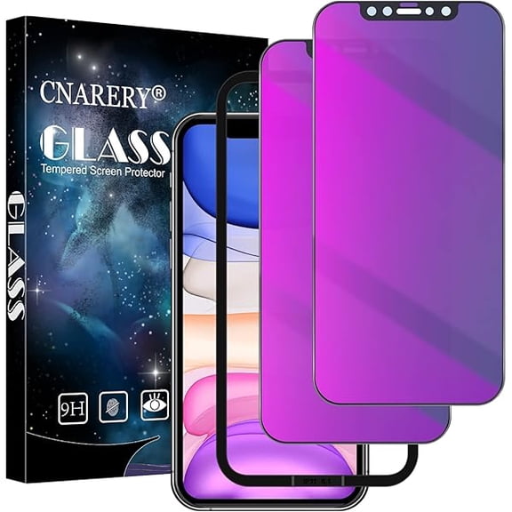 xixishop 2 Pack Purple Privacy Screen Protector for iPhone 11/iPhone XR- 6.1 inch, Anti-Spy Tempered Glass, Easy Installation Kit, Case Friendly, Anti Peeping, HD-Bubble Free