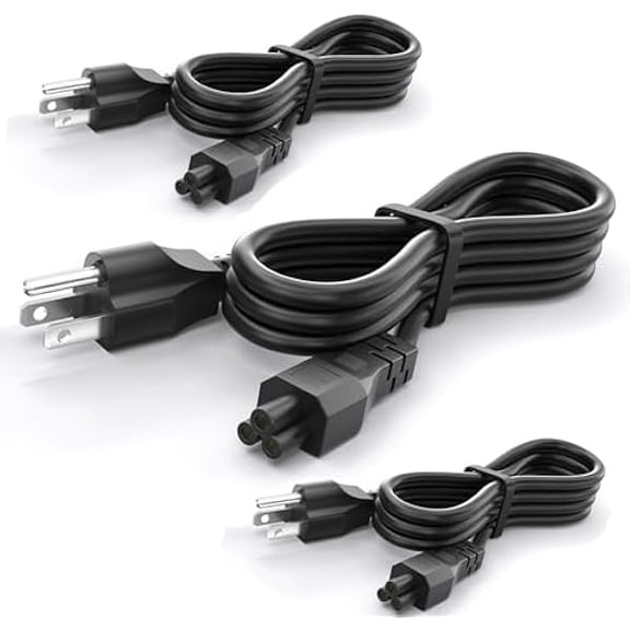 xixishop 3 Pack 6FT 3 Prong Universal Mickey Mous AC Power Cord Replacement for HP, Acer, Dell, Lenovo, Samsung, Asus Laptop, LG LCD LED Smart TV, Epson Printer Power Cable (IEC320 C5 to NEMA 5-15P)