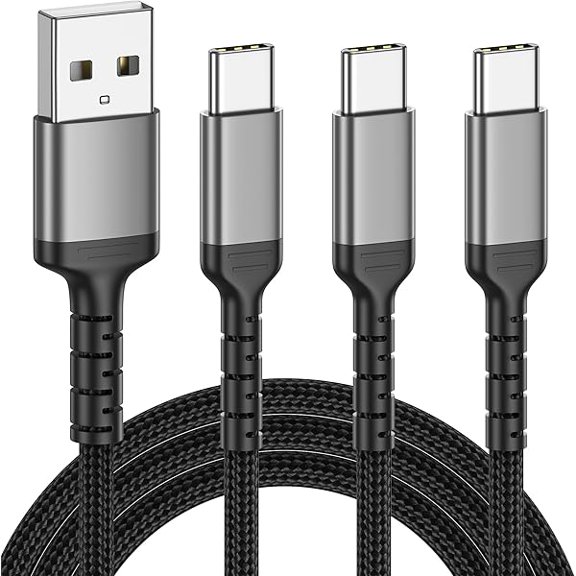 xixishop 3ft USB C Charger Cord 3 Pack, Braided USB A to USB Type C Cable Fast Charging 3A Compatible with iPhone 15 Pro/Max Samsung Galaxy S22 Ultra Google Pixel 8 Pro