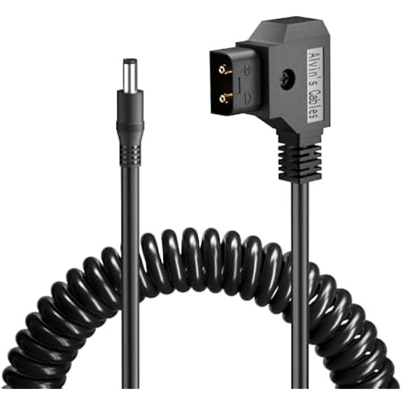 xixishop D-Tap to DC 2.1mm Coiled Cable for Blackmagic Design Video Assist, Atomos Shogun, SmallHD 702 Monitor