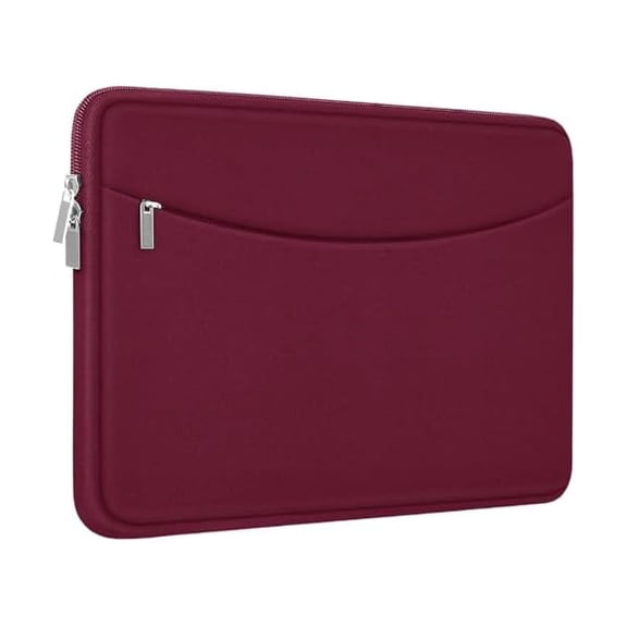xixishop Laptop Sleeve 15.6 inch, Shockproof Protective Laptop Cover Briefcase Carrying Bag with Accessory Pocket, Portable Computer Case Compatible with MacBook, HP, Dell, Lenovo, Asus, Wine Red