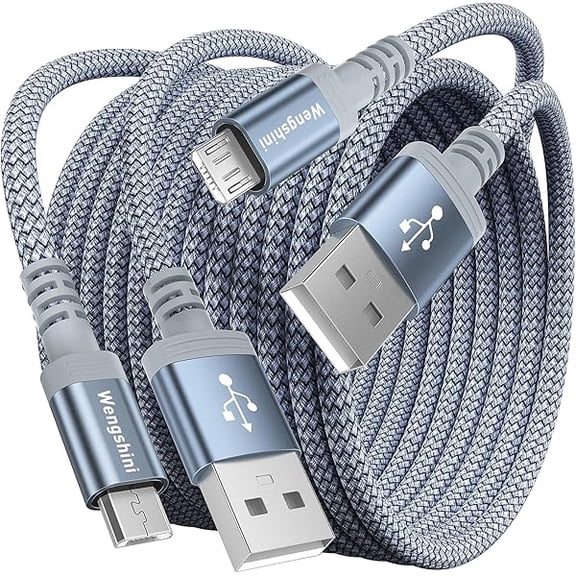 xixishop Micro USB Cable 3M 2Pack,Long Android Charger Cable Micro Charging Cable Braided for Samsung S7/S6/S5/J7 Edge,Note 5,PS4 Controller,Kindle Fire,Xbox One S/X Controller,HTC,etc