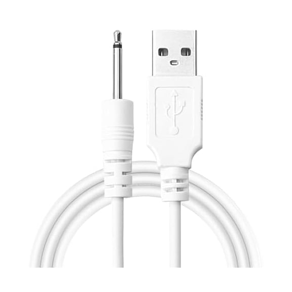 xixishop Original Replacement DC Charging Cable USB Cord for Rechargeable Wand Massagers Charger, 2.5mm Replacement DC Charging Cable