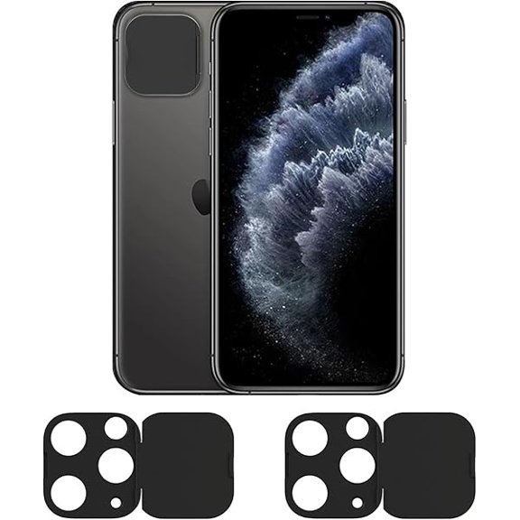 xixishop Phone Camera Lens Protector, Compatible for iPhone 11 Pro/11 Pro Max,Protect Your Privacy-Full Coverage Design- 2 Pack-Black