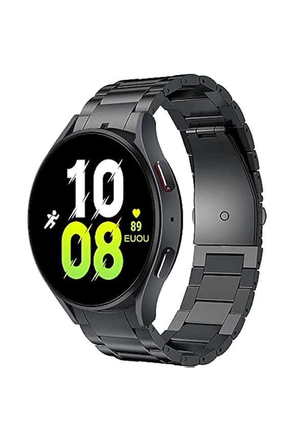 Titanium Band for Samsung Galaxy Watch 7 6 5 4 44mm 40mm/FE 40mm/5 Pro 45mm/6 4 Classic 47mm 43mm 46mm 42mm, 20mm Men No Gaps Business Titanium Metal Bracelet Strap Band for Galaxy Watch