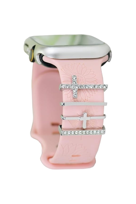 Watch Band Charms for Women - Diamond Decorative Rings Loops for Apple Watch Bands - Compatible with 49mm, 45mm, 44mm, 42mm, 41mm, 40mm