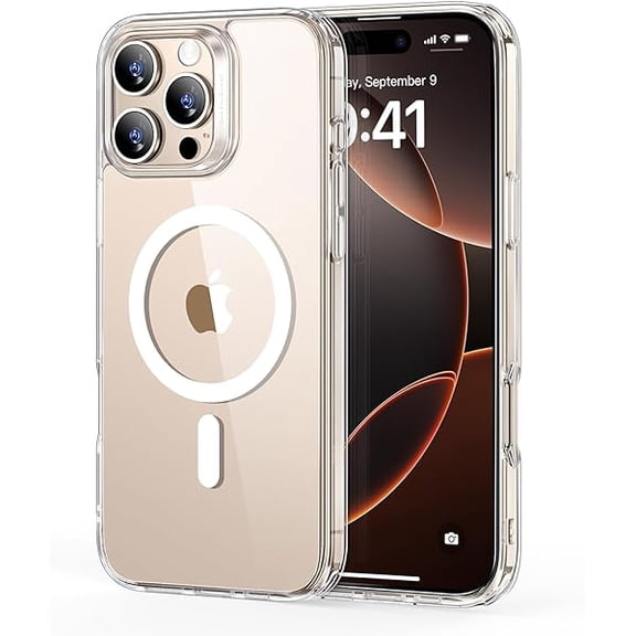 xixishop for iPhone 16 Pro Max Case, Compatible with MagSafe, Shockproof Military-Grade Protection, Magnetic Phone Case for iPhone 16 Pro Max, Classic Hybrid Case (HaloLock), Clear