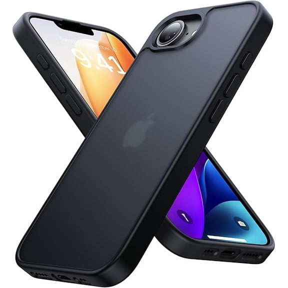 xixishop for iPhone 16e & iPhone 17e Case [16FT Military Grade Shockproof], Anti-Slip Anti-Scratch, Slim Translucent Frosted Matte Phone Cover, Case for iPhone 17 e/16 e 6.1", Black
