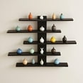thumbnail image 1 of xiziHUAN9C 5-Tier Floating Wall Mounted Shelves - Decor & Display Storage for Anime Figurines, Dolls, Green & Statues Ideal for Bedroom & Living Room & Study Room, or Kids Room,Black, 1 of 5