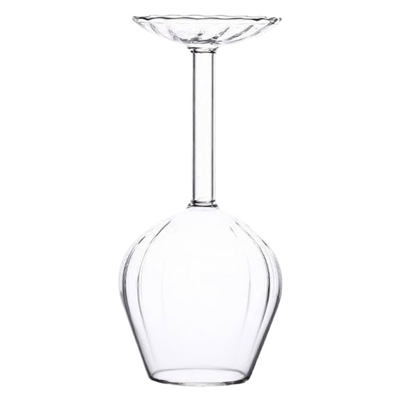 xiziHUAN9C Funky Upside Down Stemmed Wine Glass Set (14 Fl Oz) - Novelty Red Wine Glasses for Parties, Holidays, and Unique Tableware,White - 21x8.5cm