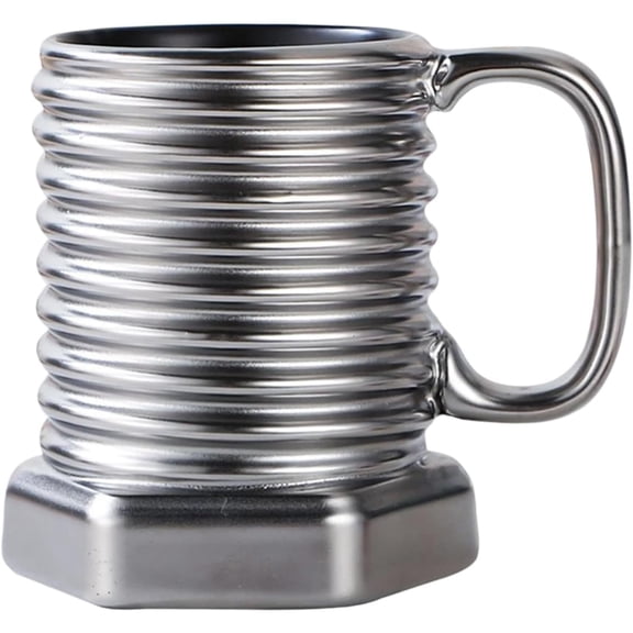 xiziHUAN9C Novelty 3D Screw Shape Ceramic Coffee Mug - Modern Industrial Style Spiral Hexagonal Drinkware for Water, Milk, , Juice & , Unique Grip & Dishwasher Safeï¼C - 10.50