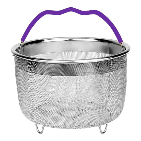 xiziHUAN9C Steamer Basket for Instant Pot Accessories 6Qt - Stainless Steel Mesh Strainer Insert - Vegetable Steamer for Cooking Broccoli, Eggs, Pasta - Fits All Pressure Cooker Pots,Purple