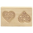 thumbnail image 1 of xiziHUAN9C Wooden Cookie Mould - 3.14" x 5.11" Double Love Carved Baking Tool,V, 1 of 4