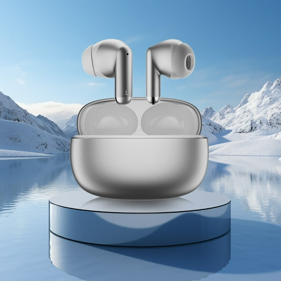 xjwjuw Alloy Wireless Bluetooth Earbuds 5.3, Low Latency for Gaming, Dual Stereo Sound with 13mm Driver, Comfortable Fit, Auto Pairing, Long Battery Life, Great for Music, Gaming, Daily Use