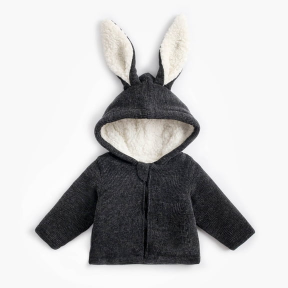 xjwjuw Baby Girl Winter Fleece Coat Toddler Plush Thick Warm Button Cloak Jacket Outerwear Kids Cute Bunny Ear Bow Hooded Cape Coat