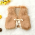 thumbnail image 1 of xjwjuw Baby Toddler Kids Children Girls Faux Fur Gilet V-Neck Sleeveless Waistcoat Solid Color Vest Coat Soft Comfort Casual Fluffy Fuzzy Outerwear Cute Thick Fall Winter Warm Jackets, 1 of 3