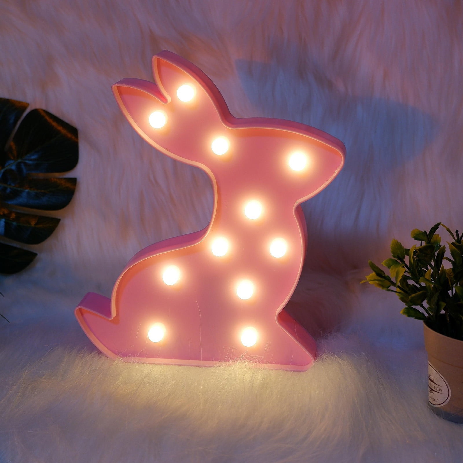 xjwjuw Decorative LED Table Lamp, Plastic Art Light for Bedroom Living ...