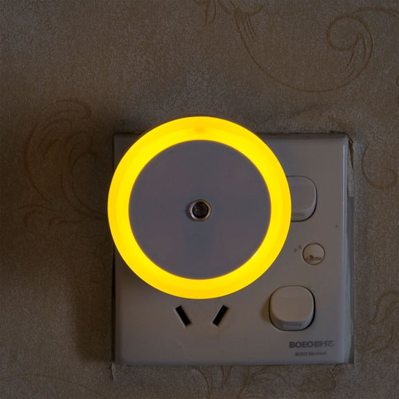 xjwjuw Dimmable LED Night Light, Plug Into Wall, Light Sensor Auto On/Off, Warm White, Fire-Retardant ABS, Energy-Efficient 0.6W, for Baby Room, Bathroom, Stairway, Corridor, Bedroom Night Lighting