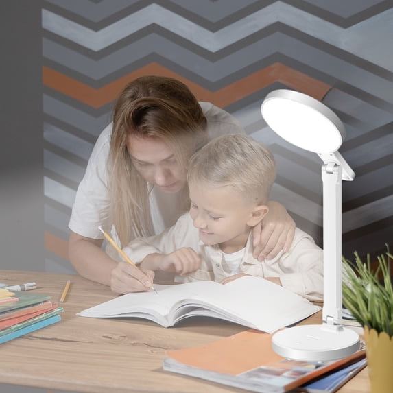 xjwjuw LED Folding Table Lamp, Rechargeable Eye Protection Study Light with Adjustable Brightness and Night Light Mode, USB Desk Lamp for Student Dorm, Bedroom, Office, Reading, Study, Homework