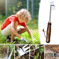 xjwjuw Manganese Steel Handheld Garden Weeder Tool - Manual Weed Puller for Lawns, Gardens, Farms | Ergonomic Design, Durable, Multi-Purpose Gardening Tool for Professionals & Home Use