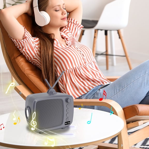 xjwjuw Mini Bluetooth Wireless Speaker with Solar Charging, Flashlight, TF Card, Portable Outdoor Music Speaker for Camping, Hiking, Desk Decoration, Gifts, Emergency, Parties, Hiking, Beach