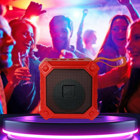 xjwjuw Mini Portable Bluetooth Speaker with Card Slot Radio and Hands Free Calling, 5W Stereo Sound with Long Battery Life, Wireless Small Speaker for Street Vending Night Market Travel