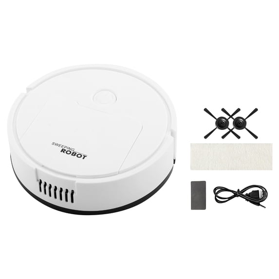 xjwjuw Mini Robot Vacuum Cleaner, Smart Sweeping and Mopping Machine with Quiet Low Noise, One Button Operation for Dust Hair Crumbs Cleaning, USB Charging, Floor Carpet Hardwood Home Use