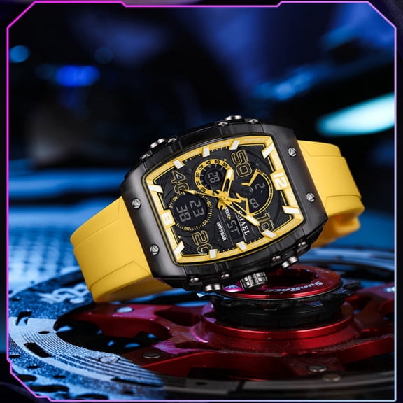 xjwjuw Multifunctional Sports Casual Digital Watch for Men, LED Backlight, Alarm Function, Multiple Sports Modes, Fitness Tracker for Sports, Daily Use, Timer & Stopwatch, Comfortable Casual