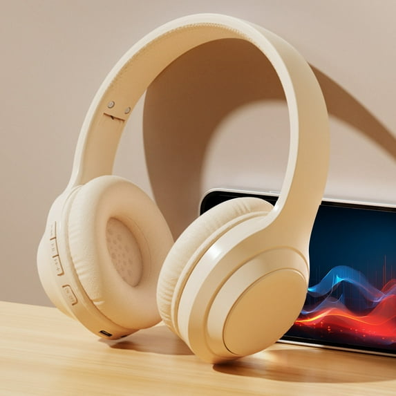 xjwjuw Over-Ear Bluetooth Headphones 5.3, 16H Long Battery Life, HiFi Stereo Sound with 40mm Moving Coil, Intelligent Noise Reduction, Foldable Design, TF Card/AUX Supported for Travel, Office