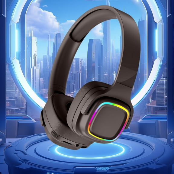 xjwjuw Over-Ear Bluetooth Headphones 5.3, 48H Battery Life with Wireless/Wired/TF Card Modes, Foldable Design & Subwoofer Sound, Compatible with Mobile/PC, Ideal for Music, Gaming, Travel