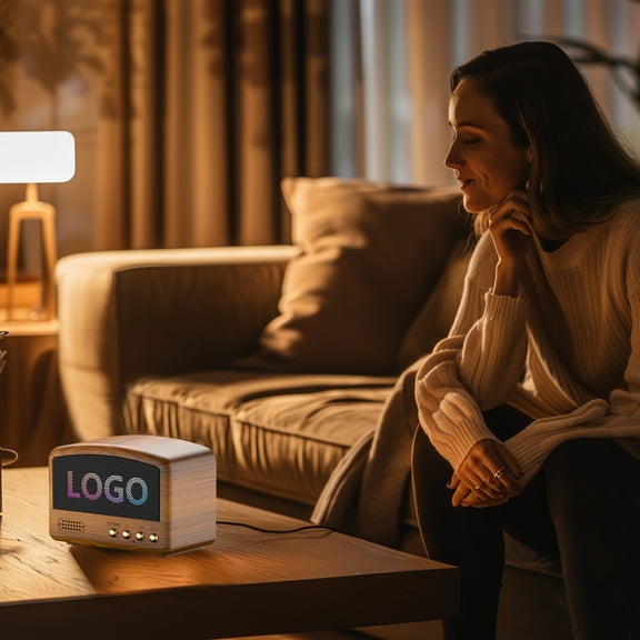 xjwjuw Retro Bluetooth Speaker with Color Screen Display and HIFI Stereo Sound, Wireless Mini Portable Speaker with Card Playback and Long Battery Life, Stylish Speaker for Home Office Travel