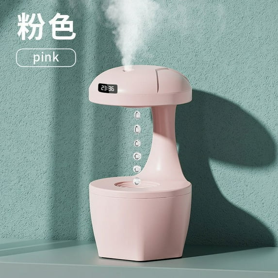 xjwjuw Reverseflow Water Droplet Humidifier, 800ml Large Capacity Quiet Mist Humidifier, Intelligent Display & Dry Burn Protection, Fine Mist for Bedroom, Living Room, Home Comfort