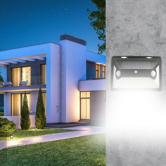 xjwjuw Solar Wall Light with 118 LEDs, Motion Sensor Outdoor Security Lights with 3 Modes, Super Bright Waterproof Light for Yard, Garage, Fence, Walkway, Patio, Entrance, Long Lasting Battery