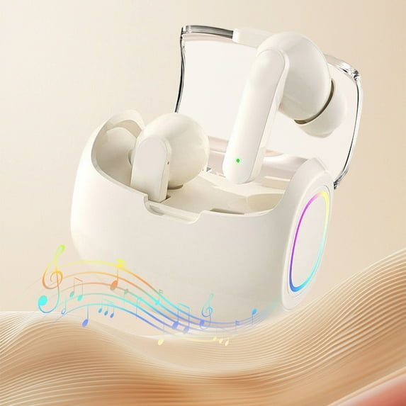 xjwjuw True Wireless In-Ear Bluetooth Headphones with Colorful Breathing Lights, High Quality Sound and Long Battery Life, Portable Sports Earbuds for Gym Running Travel Commuting