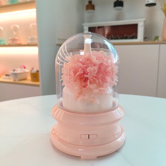 xjwjuw USB Oil Aromatherapy Humidifier with Night Light, Eternal Flower Design & Auto-shutdown Protection, Colorful Warm Light Modes, DIY Diffuser for Bedroom, Yoga Spa and Hotel