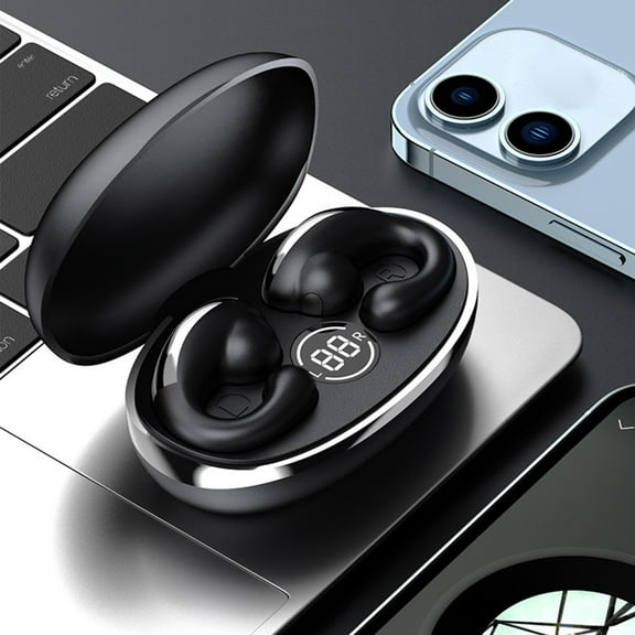 xjwjuw Wireless Bluetooth 5.3 Earhooks Earbuds, 9D Stereo Sound, Noise Reduction for Calls, 15H Total Battery Life, Low Latency for Gaming Music Sports Daily Commute and Outdoor Activities