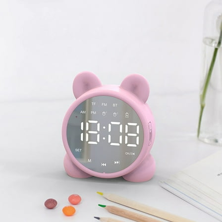 xjwjuw Wireless Bluetooth Clock Speaker, Multifunctional Alarm Clock & Radio, Bluetooth 5.0, Compact Portable, Mini Speaker for Home, Bedside, Card Insertion & Hands-Free Calling, LED Display