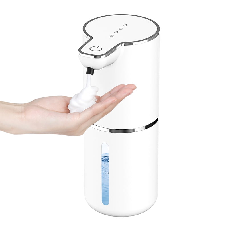Xl-Kang Automatic Liquid Soap Dispenser, 350ml Wall Mount Touchless Soap Dispenser with Sensor, 4-Level Adjustable, IPX5 Waterproof, USB Rechargeable for Bathroom, Kitchen